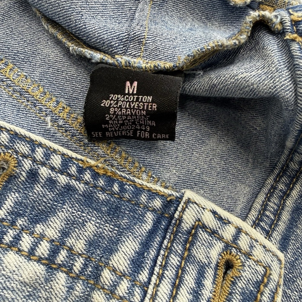 Tinseltown Denim Couture Acid Wash Trucker Jean Jacket Womens Medium Blue Cotton - Picture 12 of 13